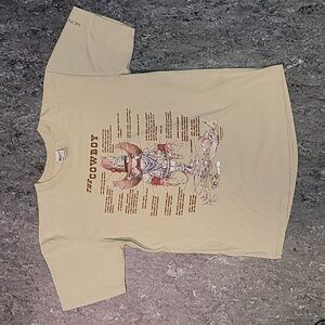 Vintage. USA Fabric. Anvil. COWBOY art by Gary Patterson. Men's size Large.